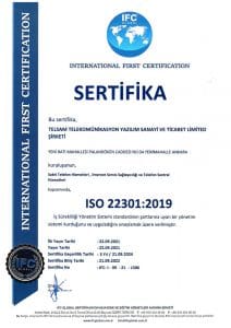 ISO 22301:2019 BELGESİ