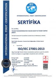 ISO/IEC 27001:2013 BELGESİ